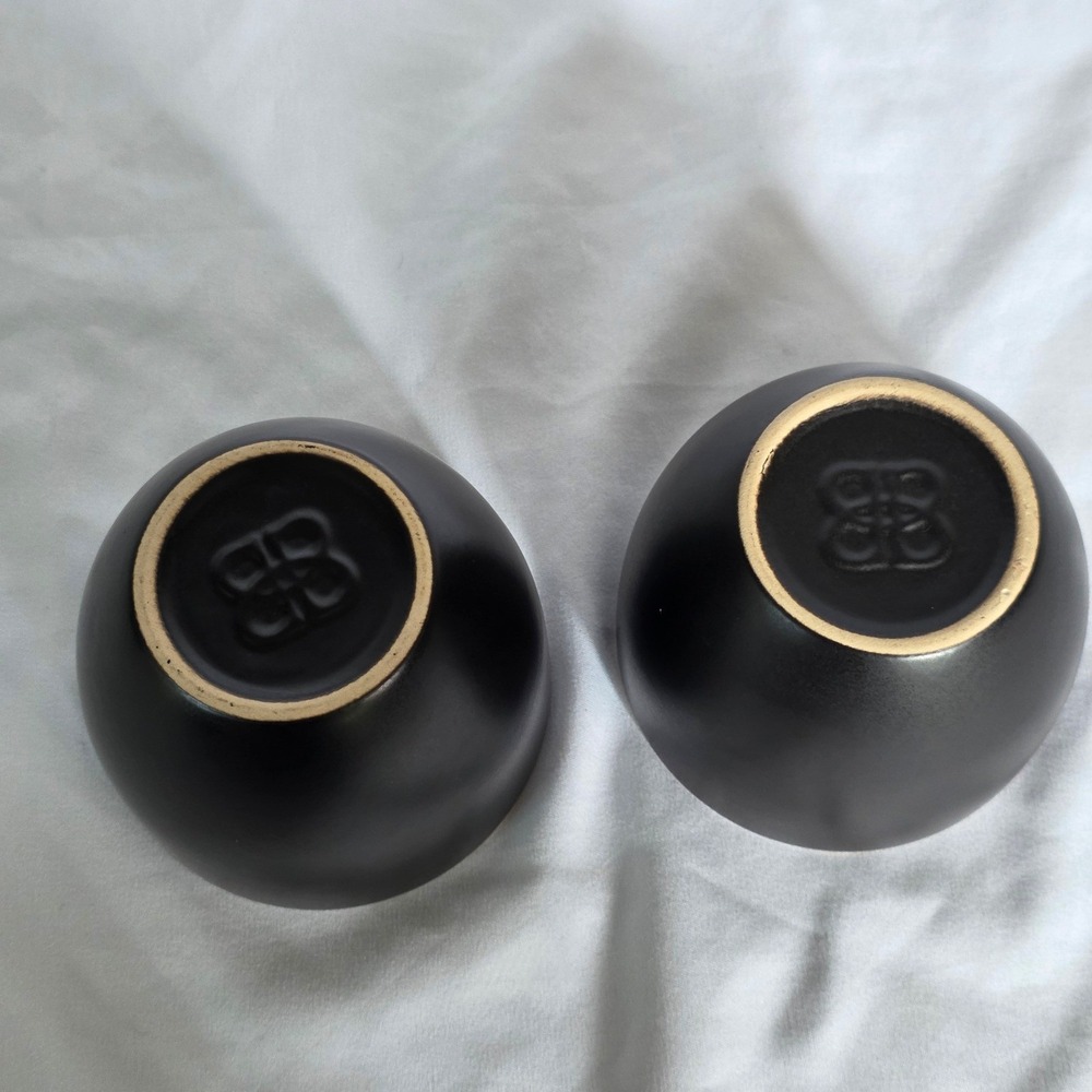 Baileys Irish Cream Mine and Yours Vintage Ceramic Cups Set of 2 Black Tan - Picture 7 of 9